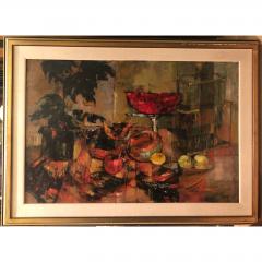 Original Mid Century Modern Jenny Tomao Abstract Still Life Painting - 1745484