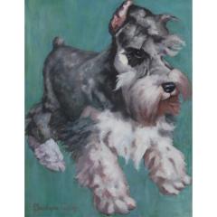 Original Miniature Schnauzer Dog Oil Painting by Christophe Cassidy - 4349353
