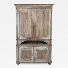 Original Paint Swedish Cupboard with Interior Drawers - 2317606