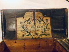 Original Painted Dowry Chest Trunk or Luggage Dated 1840 - 3001482