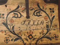 Original Painted Dowry Chest Trunk or Luggage Dated 1840 - 3001484
