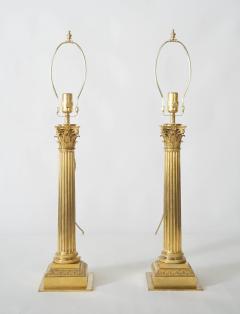 Ormolu Corinthian Column Sinumbra Base Table Lamps France circa 1825 - 3643643