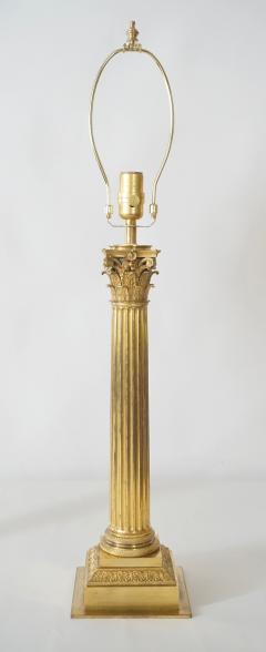 Ormolu Corinthian Column Sinumbra Base Table Lamps France circa 1825 - 3643804