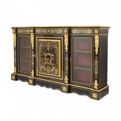 Ormolu and Boulle marquetry ebonised wood vitrine cabinet - 1516293