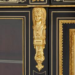 Ormolu and Boulle marquetry ebonised wood vitrine cabinet - 1516295