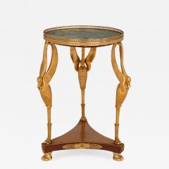 Ormolu and marble round side table in the French Empire style - 1505913