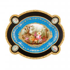 Ormolu mounted S vres porcelain and ebonised wood side table - 1516321