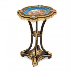 Ormolu mounted S vres porcelain and ebonised wood side table - 1516327