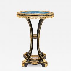 Ormolu mounted S vres porcelain and ebonised wood side table - 1517910