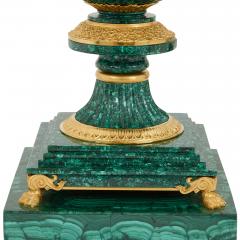 Ormolu mounted malachite Ekaterinburg vases after a design by I I Galberg - 2664941