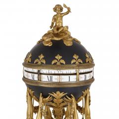 Ormolu white marble and tole cercle tournant mantel clock by Lepaute - 2596880