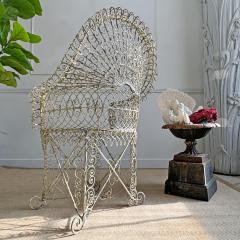 Ornate 19th Century Decorative Wirework Garden Chair - 4099827