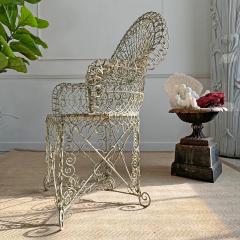 Ornate 19th Century Decorative Wirework Garden Chair - 4099828