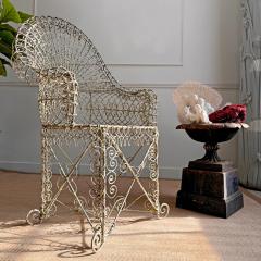 Ornate 19th Century Decorative Wirework Garden Chair - 4099832
