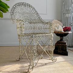 Ornate 19th Century Decorative Wirework Garden Chair - 4099833