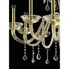 Ornate Imperial Venetian Chandelier With Gold Curled Murano Glass - 4629991