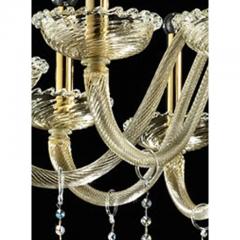 Ornate Imperial Venetian Chandelier With Gold Curled Murano Glass - 4629993