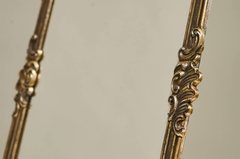 Ornate Italian Table Mirror in Patinated Silver Plated Brass Mid 20th Century - 4803400