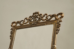 Ornate Italian Table Mirror in Patinated Silver Plated Brass Mid 20th Century - 4803413