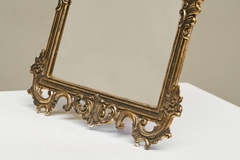 Ornate Italian Table Mirror in Patinated Silver Plated Brass Mid 20th Century - 4803498
