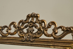 Ornate Italian Table Mirror in Patinated Silver Plated Brass Mid 20th Century - 4803523