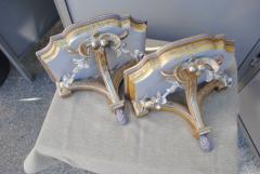Ornate pastell wooden wall sconces brackets - 4614692