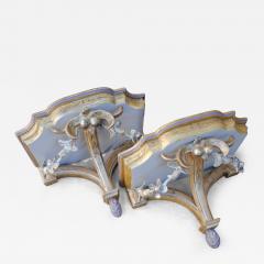 Ornate pastell wooden wall sconces brackets - 4614724