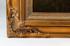 Ornately Gilded Wood Carved Framed Oil Painting Floral Bouquet Still Life - 555425