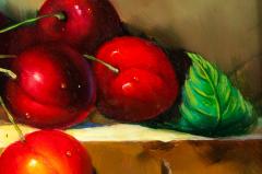 Ornately Pair of Wood Framed Oil Paintings Fruit Still Life - 555434