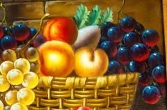 Ornately Pair of Wood Framed Oil Paintings Fruit Still Life - 555438