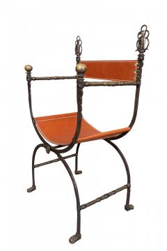 Oscar Bach Wrought Iron And Bronze Armchair - 4187421