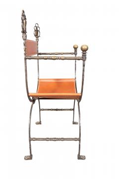 Oscar Bach Wrought Iron And Bronze Armchair - 4187476