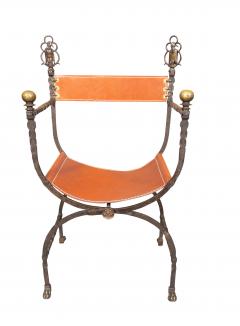 Oscar Bach Wrought Iron And Bronze Armchair - 4187493