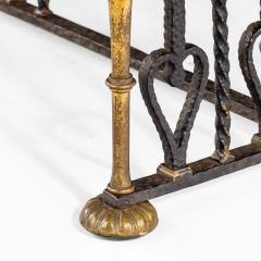 Oscar Bruno Bach A long parcel gilt wrought iron stool attributed to Oscar Bach - 2117848