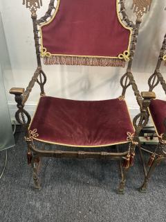 Oscar Bruno Bach EXTRAORDINARY PALATIAL HAND WROUGHT BRONZE IRON ARMCHAIRS BY OSCAR BRUNO BACH - 4156619