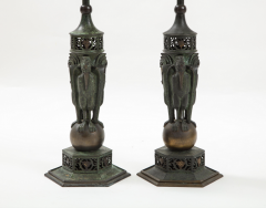 Oscar Bruno Bach RARE PAIR OF PATINATED BRONZE TABLE LAMPS BY OSCAR BRUNO BACH - 2494736