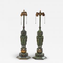 Oscar Bruno Bach RARE PAIR OF PATINATED BRONZE TABLE LAMPS BY OSCAR BRUNO BACH - 2495526