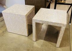Oscar De La Renta Pair of Oscar De La Renta Mother of Pearl Side Tables - 3295714