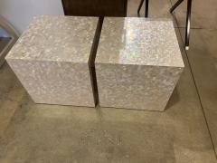 Oscar De La Renta Pair of Oscar De La Renta Mother of Pearl Side Tables - 3295716