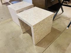 Oscar De La Renta Pair of Oscar De La Renta Mother of Pearl Side Tables - 3295717
