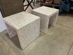 Oscar De La Renta Pair of Oscar De La Renta Mother of Pearl Side Tables - 3295718
