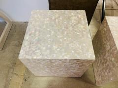 Oscar De La Renta Pair of Oscar De La Renta Mother of Pearl Side Tables - 3295719
