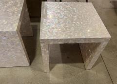 Oscar De La Renta Pair of Oscar De La Renta Mother of Pearl Side Tables - 3295720