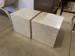 Oscar De La Renta Pair of Oscar De La Renta Mother of Pearl Side Tables - 3295723