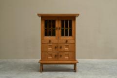 Oscar Degeyter Glazed Cabinet in Solid Oak and Pine Belgium 1942 - 4394920