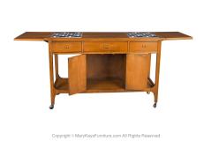 Oscar Niemeyer Mid Century Broyhill Brasilia Drop Leaf Tile Top Bar Cart Console Table - 2978268