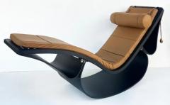 Oscar Niemeyer Oscar Niemeyer Ebonized Ash Leather Rio Chaise Longue Manufactured by Fasem - 3946545