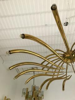 Oscar Torlasco Brass Ceiling Chandelier model 391 by Oscar Torlasco for Lumi Italy 1960s - 839120