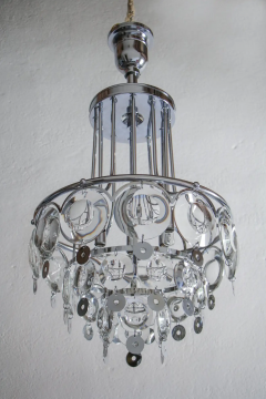 Oscar Torlasco Italian Chromed Chandelier Attributed to Oscar Torlasco 1970s - 2601496