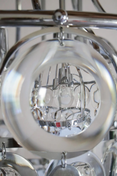 Oscar Torlasco Italian Chromed Chandelier Attributed to Oscar Torlasco 1970s - 2601498